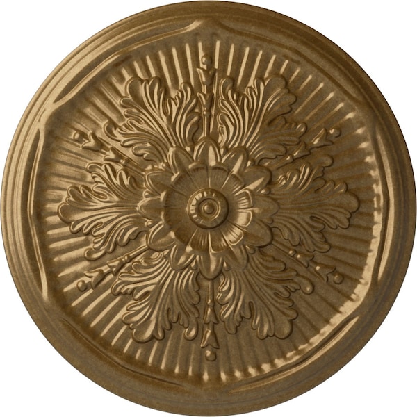 Ekena Millwork Luton Ceiling Medallion (Fits Canopies up to 3 1/2"), Hand-Painted Pale Gold, 21"OD x 2"P CM21LUPAS - main